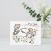 Alcindoro betaalt de rekening, La Boheme Briefkaart (Staand voorkant)