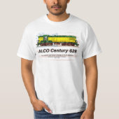 Alco C-628 Diesellocomotief en Amerikaanse vlag T-shirt (Voorkant)