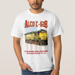 Alco C-628 Diesellocomotief en Amerikaanse vlag T-shirt