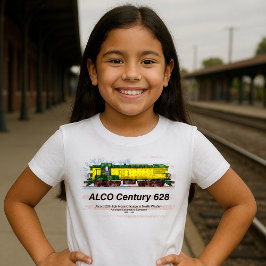 Alco C-628 Diesellocomotief en Amerikaanse vlag T-shirt