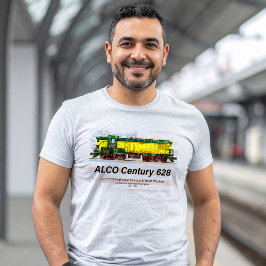 Alco C-628 Diesellocomotief en Amerikaanse vlag T-shirt