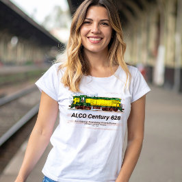 Alco C-628 Diesellocomotief en Amerikaanse vlag T-shirt