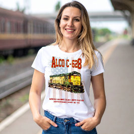 Alco C-628 Diesellocomotief en Amerikaanse vlag T-shirt