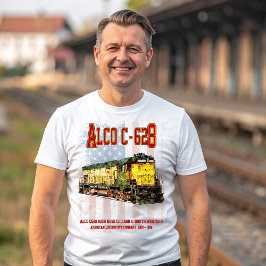 Alco C-628 Diesellocomotief en Amerikaanse vlag T-shirt