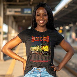 Alco C-628 Diesellocomotief en Amerikaanse vlag T-shirt