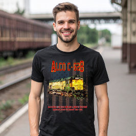 Alco C-628 Diesellocomotief en Amerikaanse vlag T-shirt