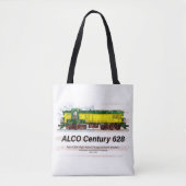 Alco C-628 Diesellocomotief en Amerikaanse vlag Tote Bag (Voorkant)