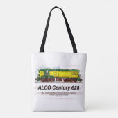 Alco C-628 Diesellocomotief en Amerikaanse vlag Tote Bag (Achterkant)