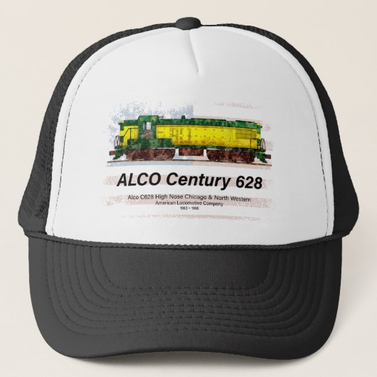 Alco C-628 Diesellocomotief en Amerikaanse vlag Trucker Pet (Voorkant)