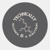 Alcohol A Solution Ronde Sticker (Voorkant)