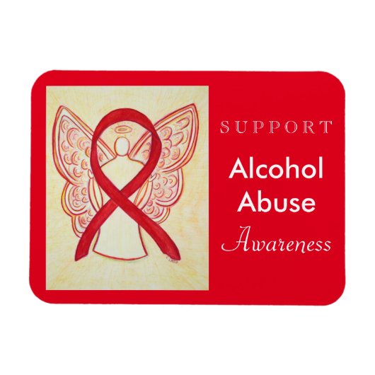 Alcohol Abuse Awareness Ribbon Angel Custom Magnet Magneet (Horizontaal)