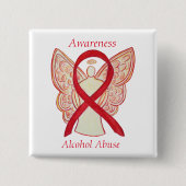 Alcohol Abuse Awareness Ribbon Angel Custom Pin Vierkante Button 5,1 Cm (Voorkant)
