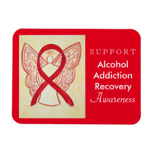 Alcohol Addication Recovery Awareness Ribbon Magne Magneet