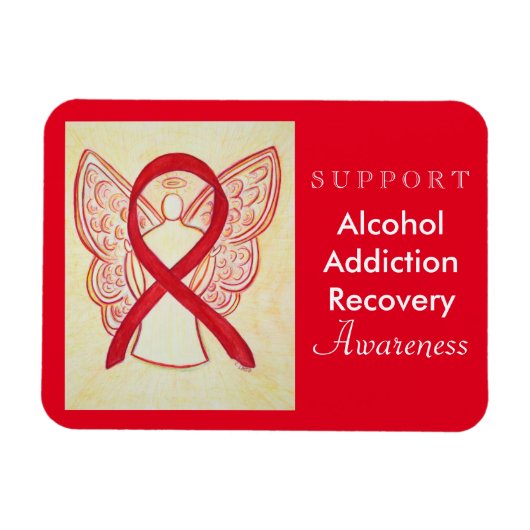 Alcohol Addication Recovery Awareness Ribbon Magne Magneet (Horizontaal)