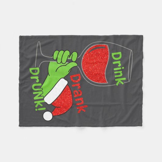 Alcohol &amp; Tails Drink Drank Drunk! Funny Chris Fleece Deken (Voorkant (Horizontaal))