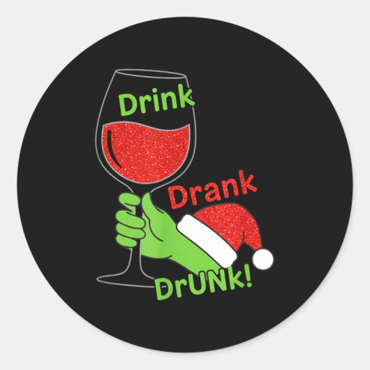 Alcohol &amp; Tails Drink Drank Drunk! Funny Chris Ronde Sticker (Voorkant)