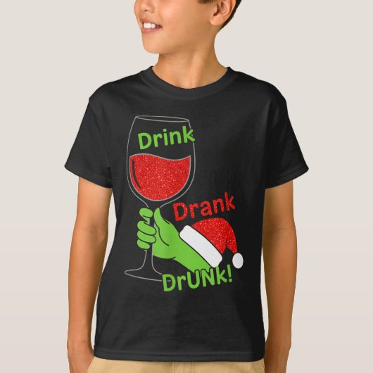 Alcohol & Tails Drink Drank Drunk! Funny Chris T-shirt (Voorkant)
