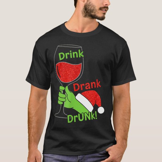 Alcohol &amp; Tails Drink Drank Drunk! Funny Chris T-shirt (Voorkant)