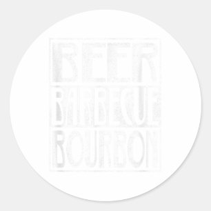 Alcohol Bier Smoke Grill Pork Barbeque Bourbon BBQ Ronde Sticker
