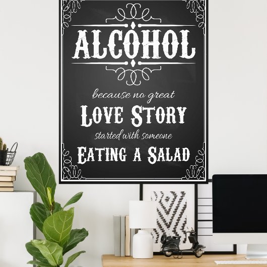 Alcohol BLACKBOARD-CHALKBOARD Poster (Thuiskantoor)