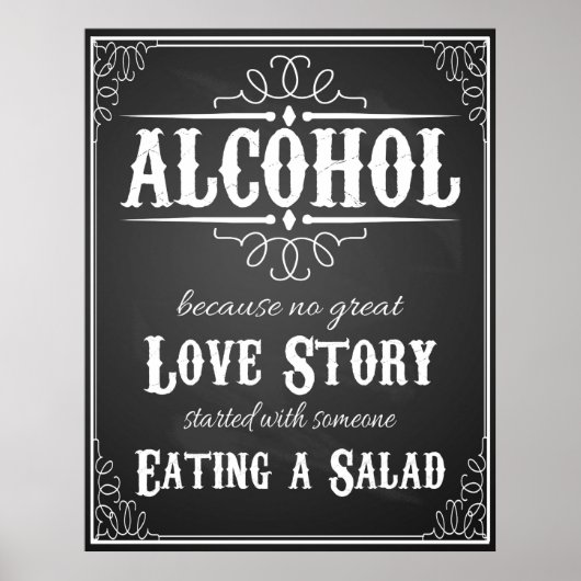Alcohol BLACKBOARD-CHALKBOARD Poster (Voorkant)