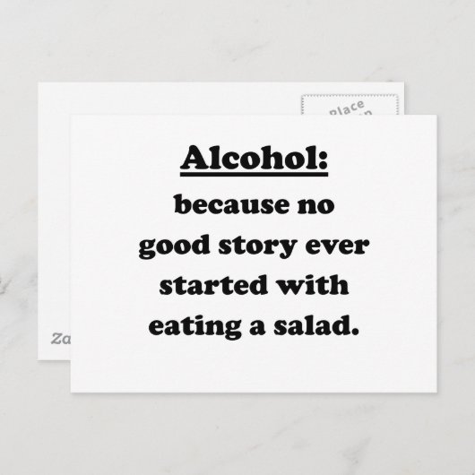 Alcohol Briefkaart (Voorkant / Achterkant)