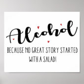Alcohol, bruiloft bangbord poster (Voorkant)