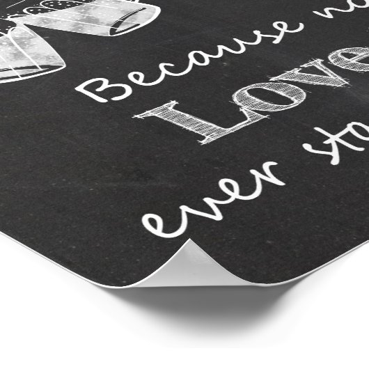 Alcohol bruiloft-bord groot liefdesverhaal poster (Hoek)