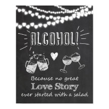 Alcohol bruiloft-bord groot liefdesverhaal
