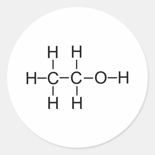 Alcohol - Chemische formule Ronde Sticker (Voorkant)