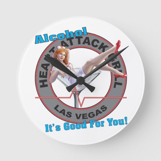 Alcohol Clock Ronde Klok (Voorkant)