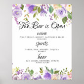 Alcohol, Cocktail Drinken Bar Editable Wedding Sig Poster (Voorkant)