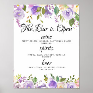 Alcohol, Cocktail Drinken Bar Editable Wedding Sig Poster