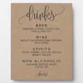 Alcohol Cocktail Drinken Bar Editable Wedding Sign Fotoplaat (Voorkant)