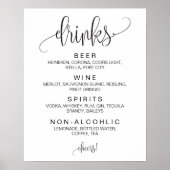 Alcohol Cocktail Drinken Bar Editable Wedding Sign Poster (Voorkant)