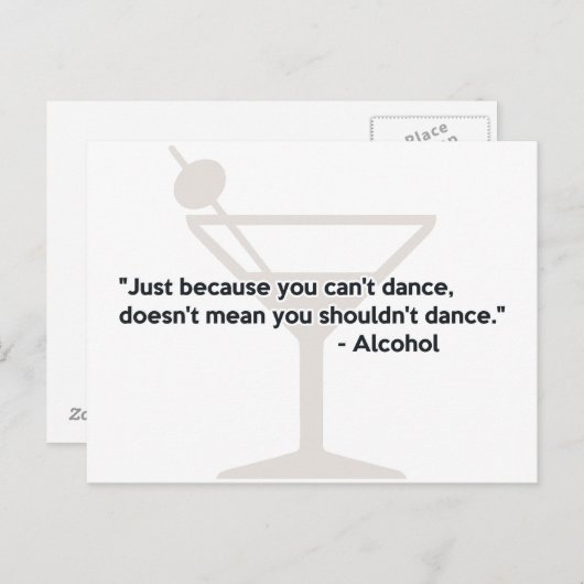 Alcohol Confidentiedansing Briefkaart (Voorkant / Achterkant)