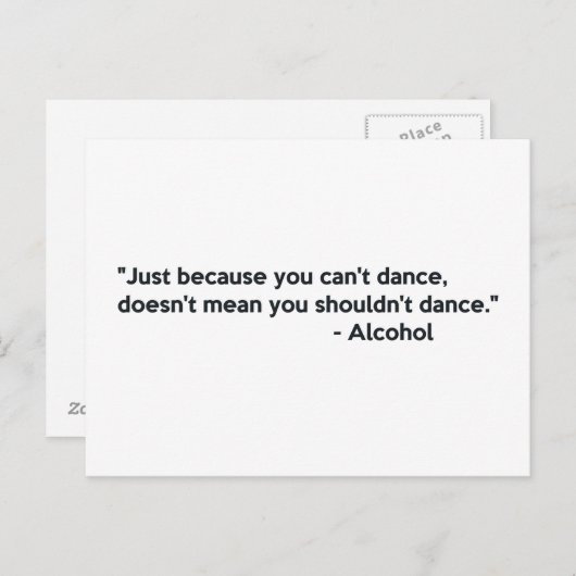 Alcohol Confidentiedansing Briefkaart (Voorkant / Achterkant)