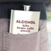 Alcohol doodt Brain Cells maatkolf Heupfles (Voorbeeld)