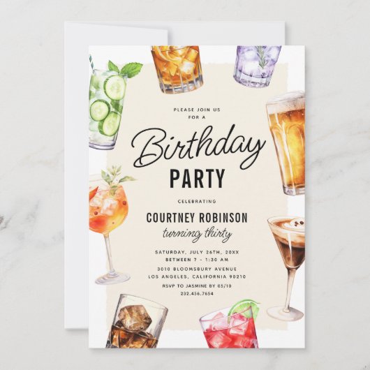 Alcohol Drink verjaardagsfeestje Kaart (Voorkant)