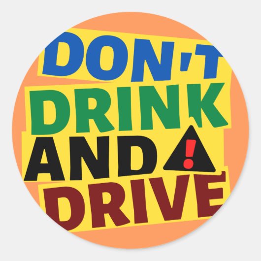 Alcohol drinken en autorijden sticker (Voorkant)