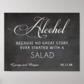 Alcohol - Een grappig bord voor het bruiloft Poster (Voorkant)