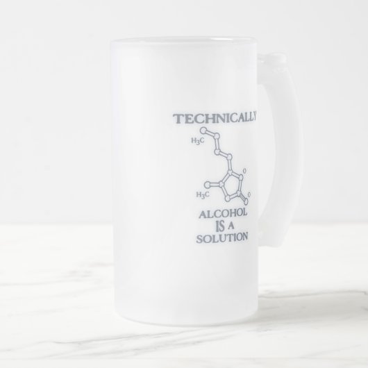 Alcohol, een oplossing matglas bierpul (Voorkant rechts)