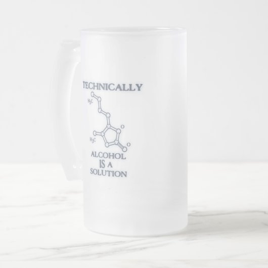 Alcohol, een oplossing matglas bierpul (Voorkant links)