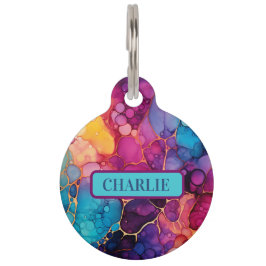 Alcohol en inkt Abstracte bubbels Huisdierpenning