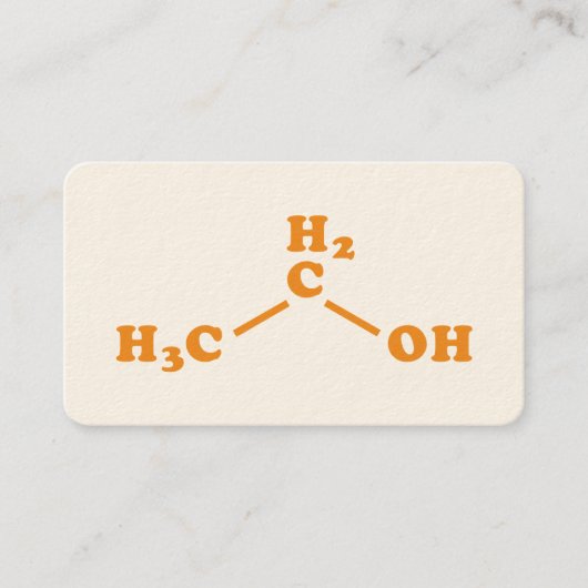 Alcohol Ethanol Moleculair Chemische Formule Visitekaartje (Voorkant)