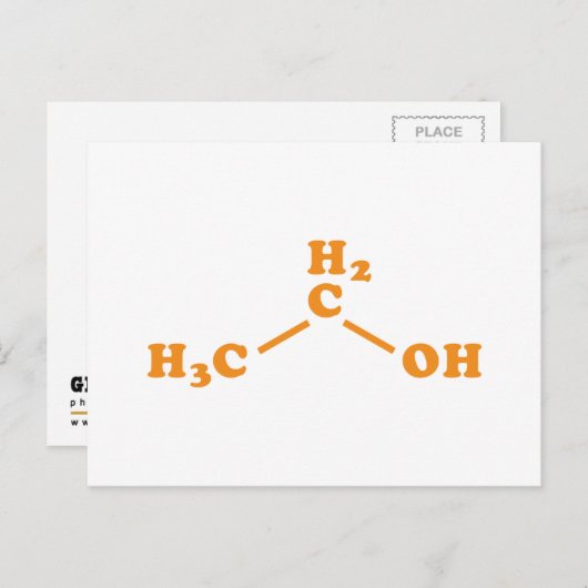 Alcohol Ethanol Moleculaire chemische formule Briefkaart (Voorkant / Achterkant)