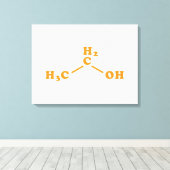 Alcohol Ethanol Moleculaire chemische formule Canvas Afdruk (Insitu (Houten vloer))