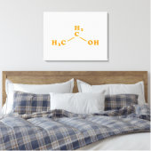 Alcohol Ethanol Moleculaire chemische formule Canvas Afdruk (Insitu (Slaapkamer))