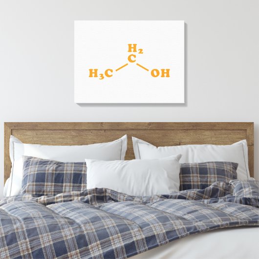 Alcohol Ethanol Moleculaire chemische formule Canvas Afdruk (Insitu (Slaapkamer))