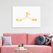 Alcohol Ethanol Moleculaire chemische formule Canvas Afdruk (Insitu (Woonkamer))